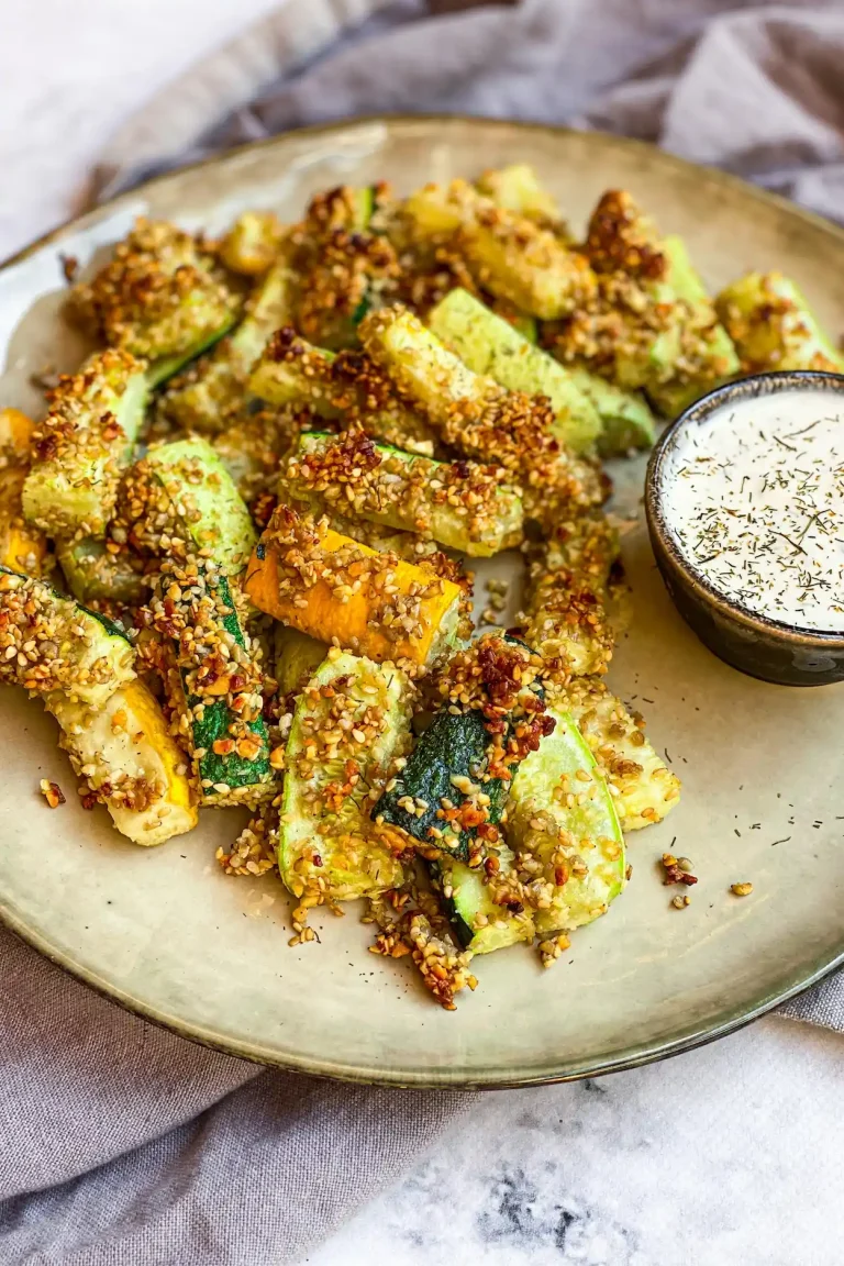 bastones de calabacín hecho en airfryer con salsa ranchera saludable come vive viaja
